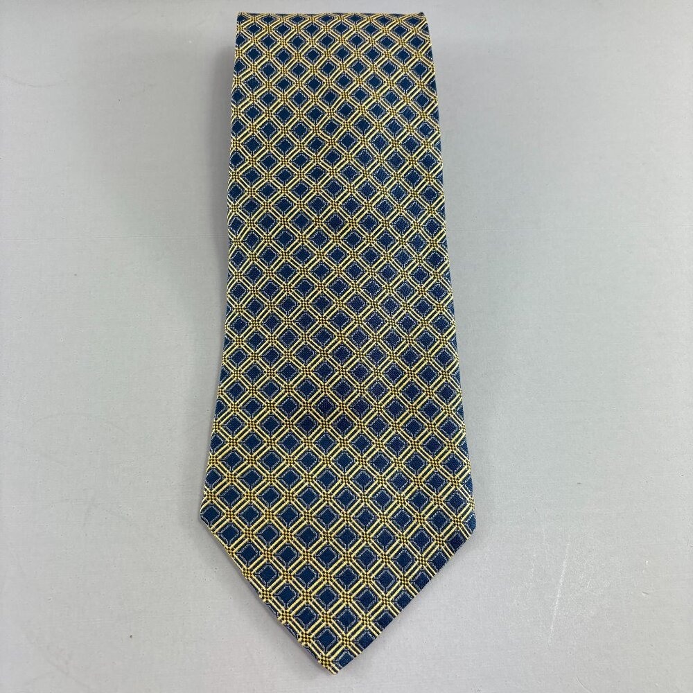 Audrey Buckner Blue / Yellow Check Men's Tie 4 1/4" x 60" NWT